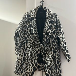 Banana Republic Black and White Leopard Jacket Plush Oversized Fit